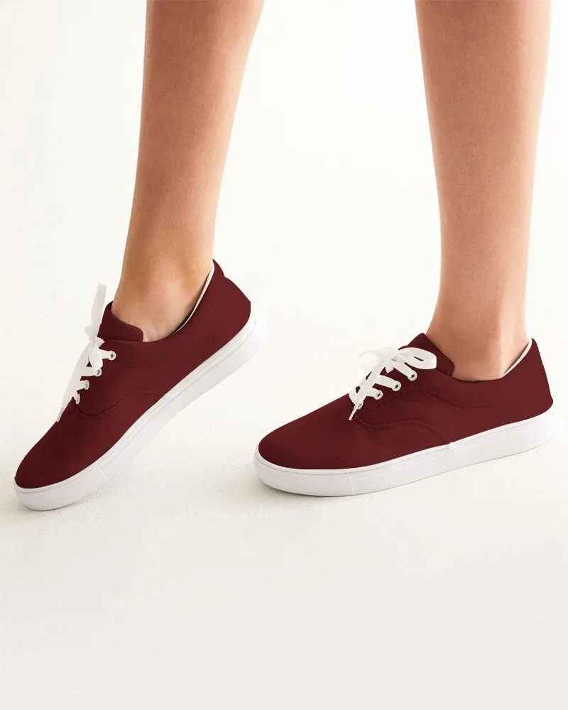 Dark Red Women's Canvas Sneakers | Women's | Dark Pure Red | C0M100Y100K80