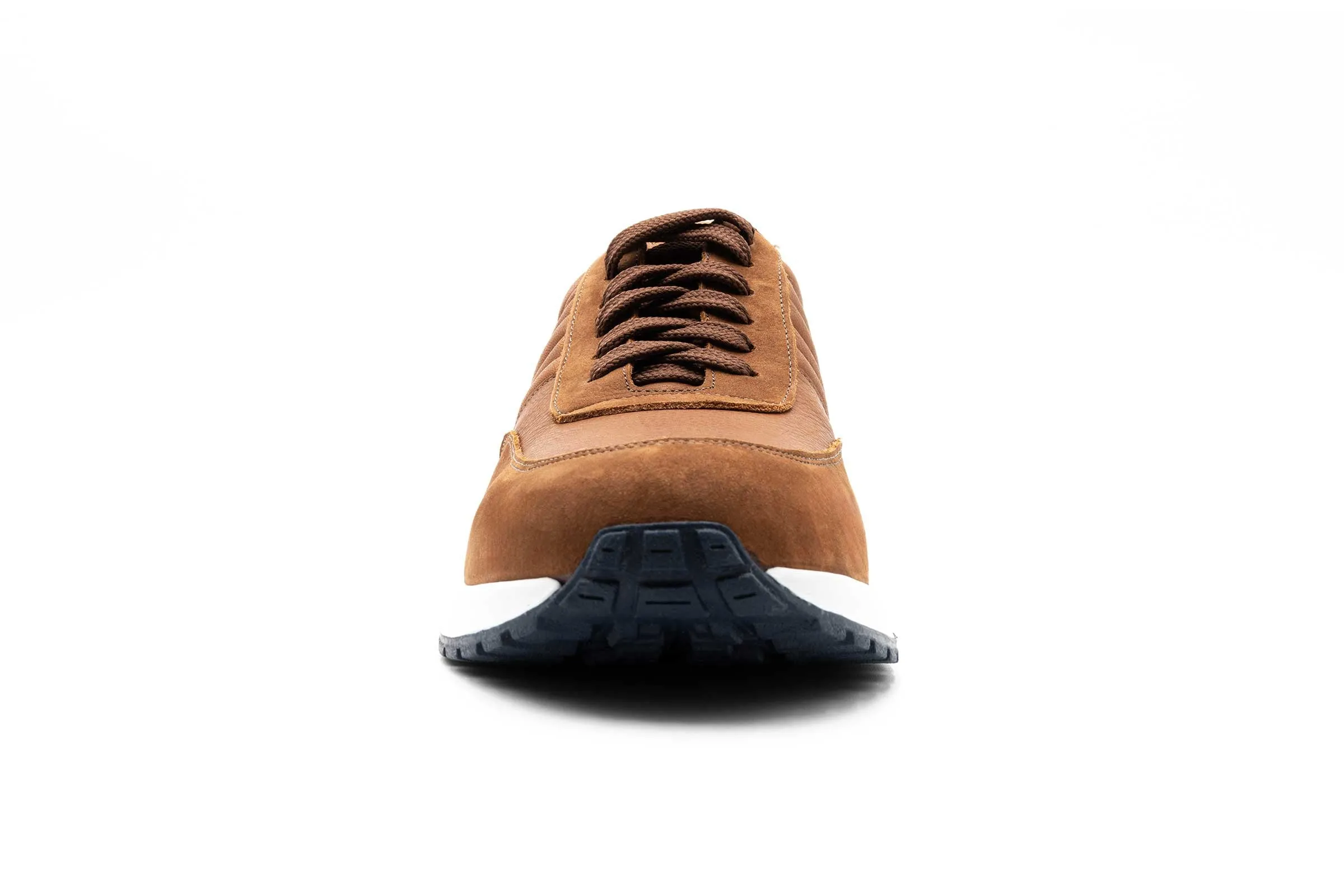 Dawson Saddle Leather Sneakers - Whiskey