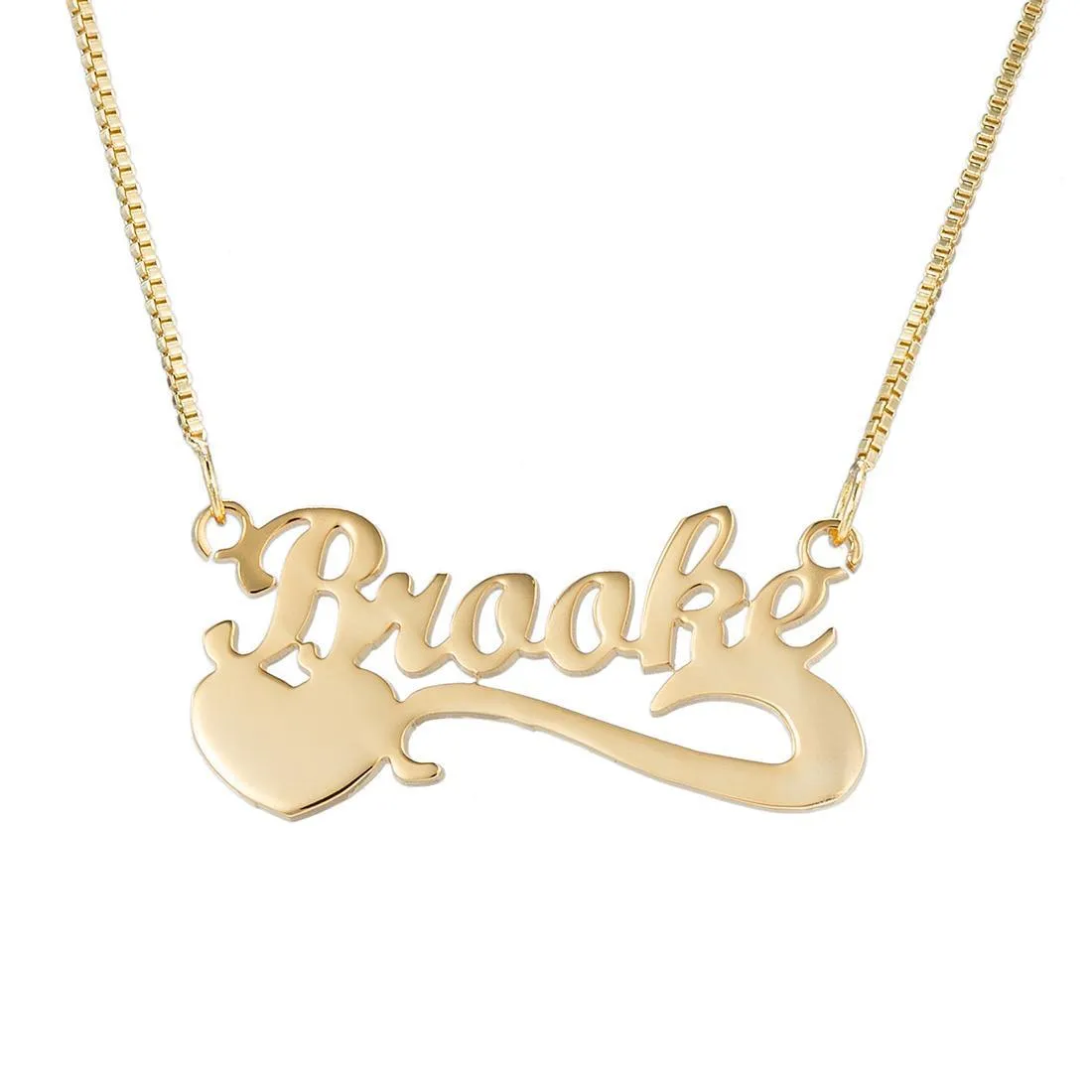 Dazzling Heart Custom Name Necklace