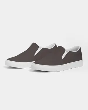 Deep Dark Brown Slip-On Canvas Sneakers | Women's | Deep Dark Pale Brown | C60M60Y60K60