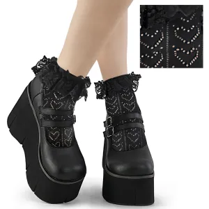 Demonia Dh-15 - Heart Net Ruffle Sock