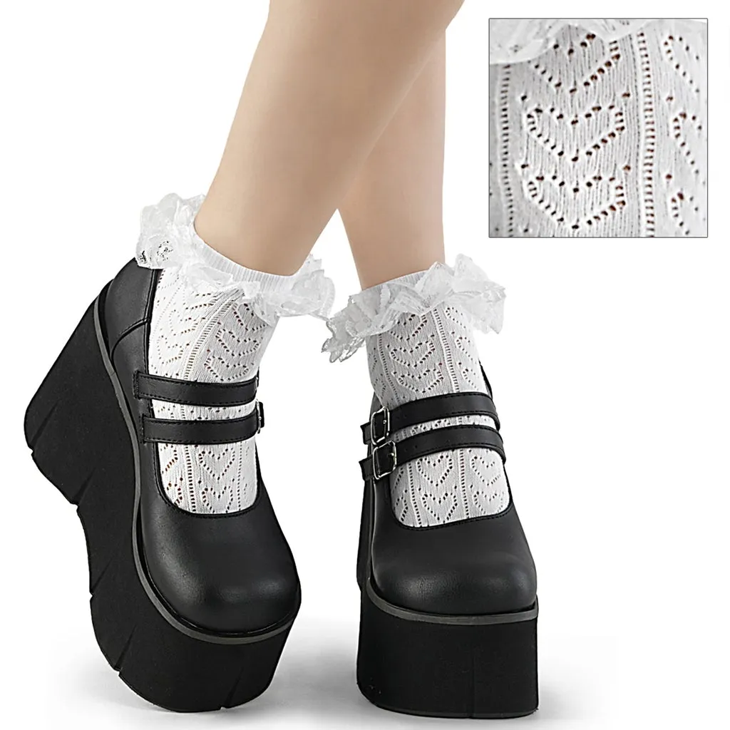 Demonia Dh-15 - Heart Net Ruffle Sock