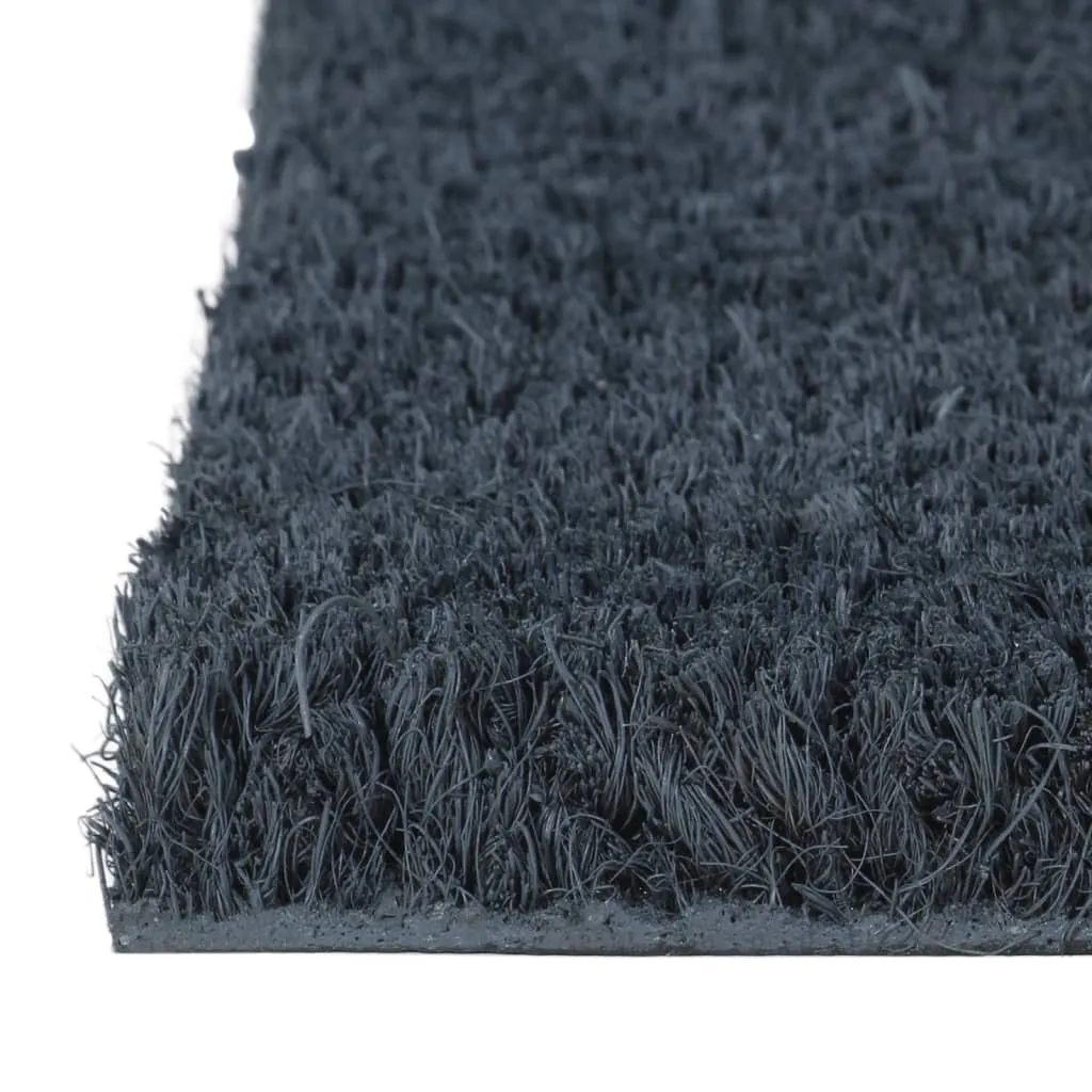 Door Mat Dark Grey Half Round 40x60 cm Tufted Coir