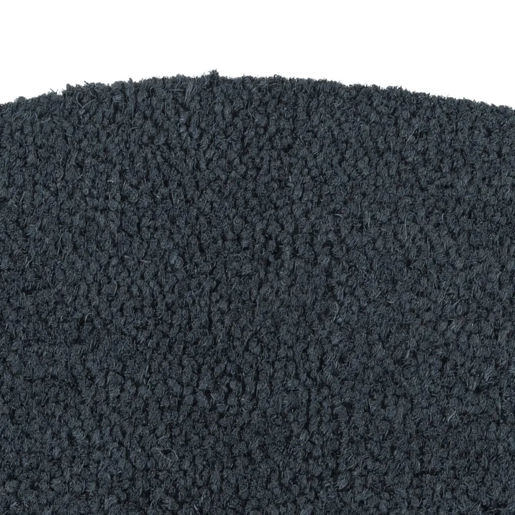 Door Mat Dark Grey Half Round 40x60 cm Tufted Coir