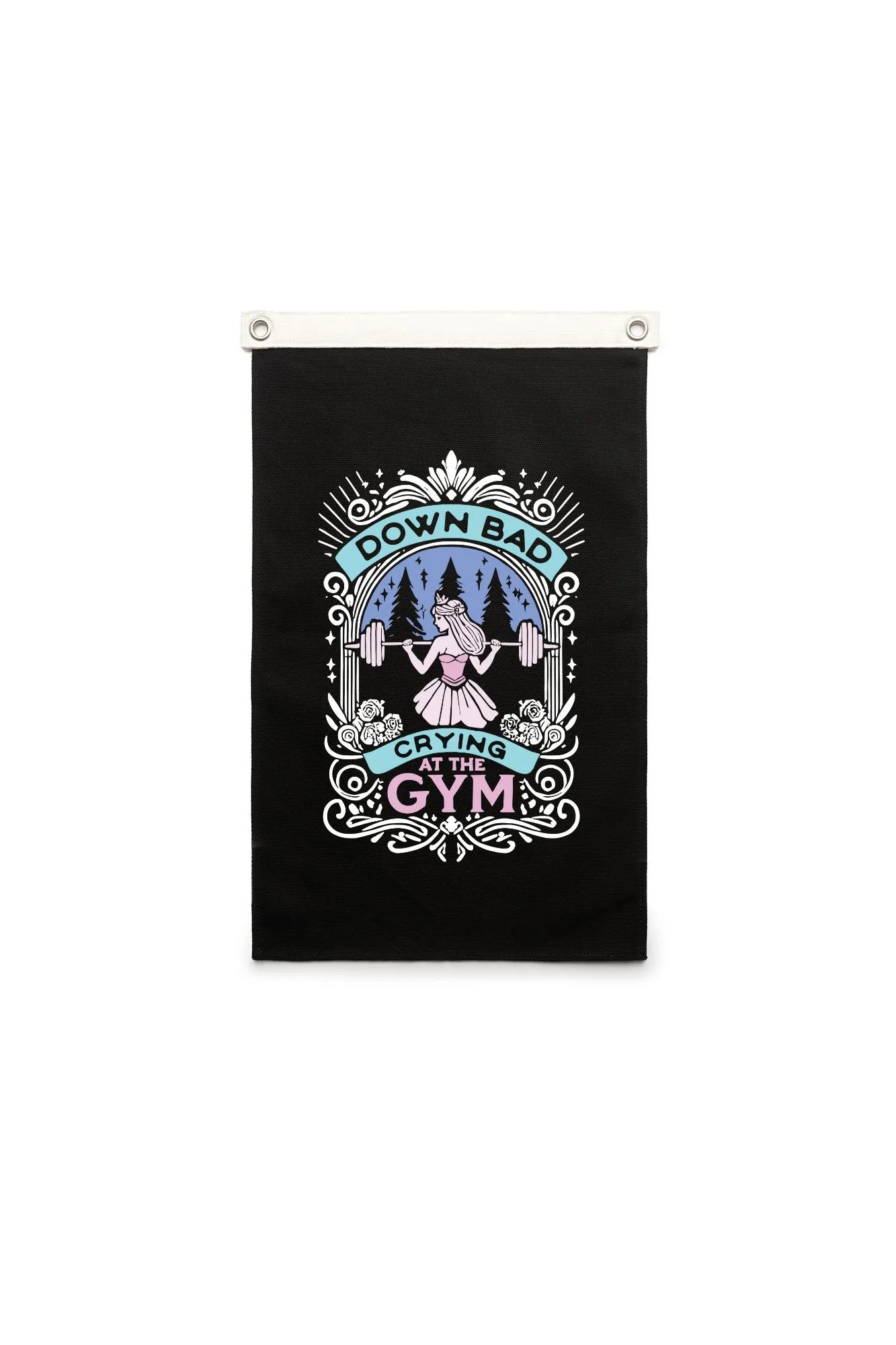 Down Bad Crying At The Gym Canvas Banner