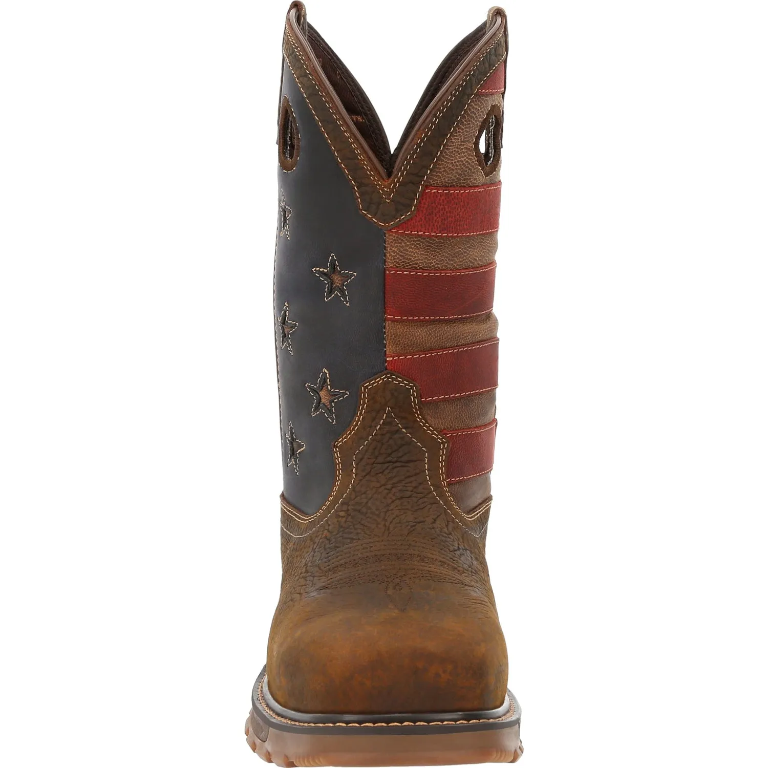 Durango Mens Maverick XP CT WP Bark/Vintage Flag Leather Work Boots