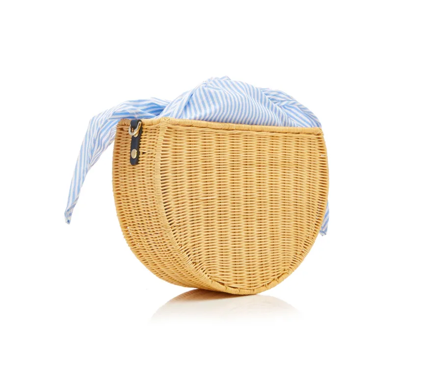 Dylan Wicker Crossbody, Blue Stripe