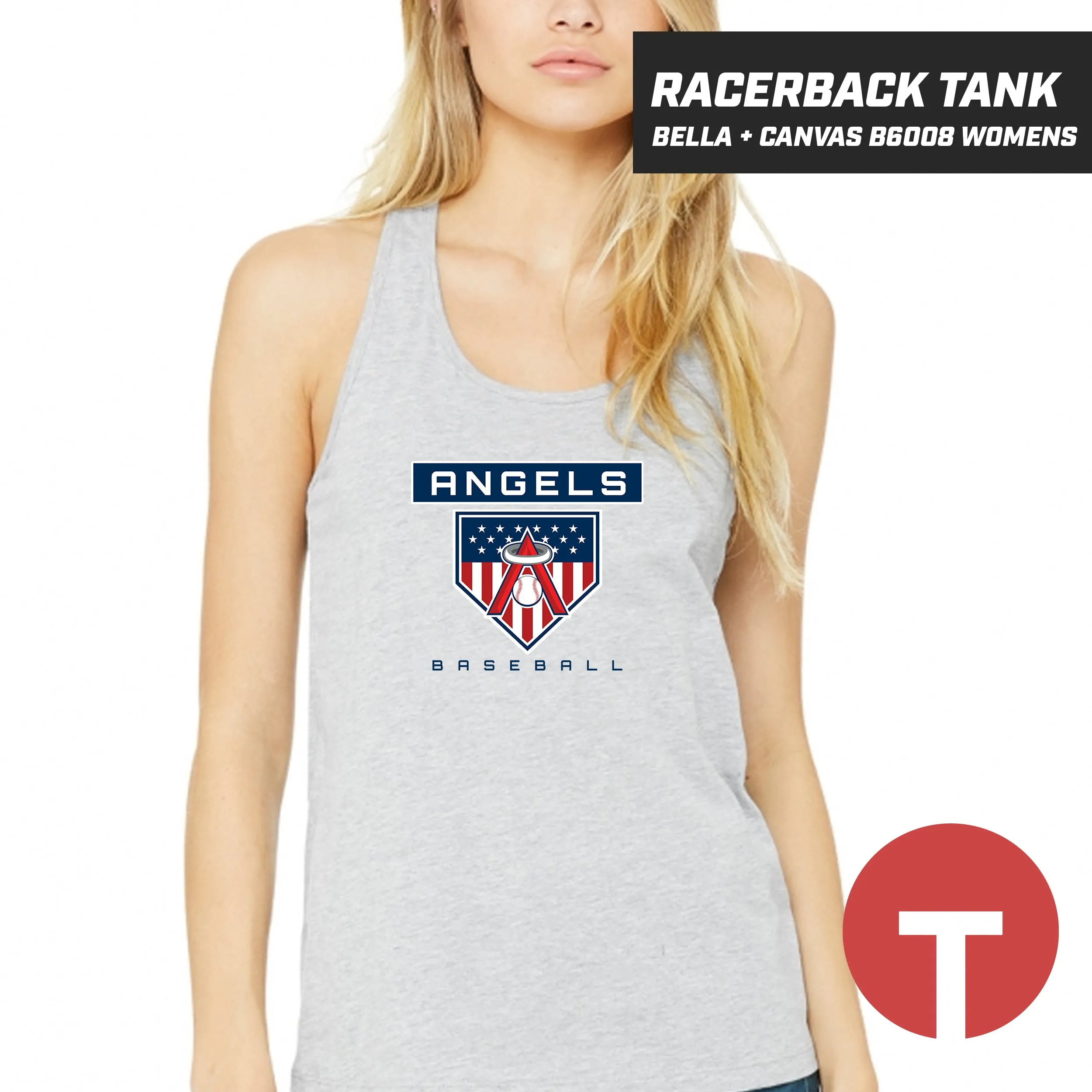 East Cobb Angels - LOGO 5 - Bella   Canvas B6008 Women's Jersey Racerback Tank