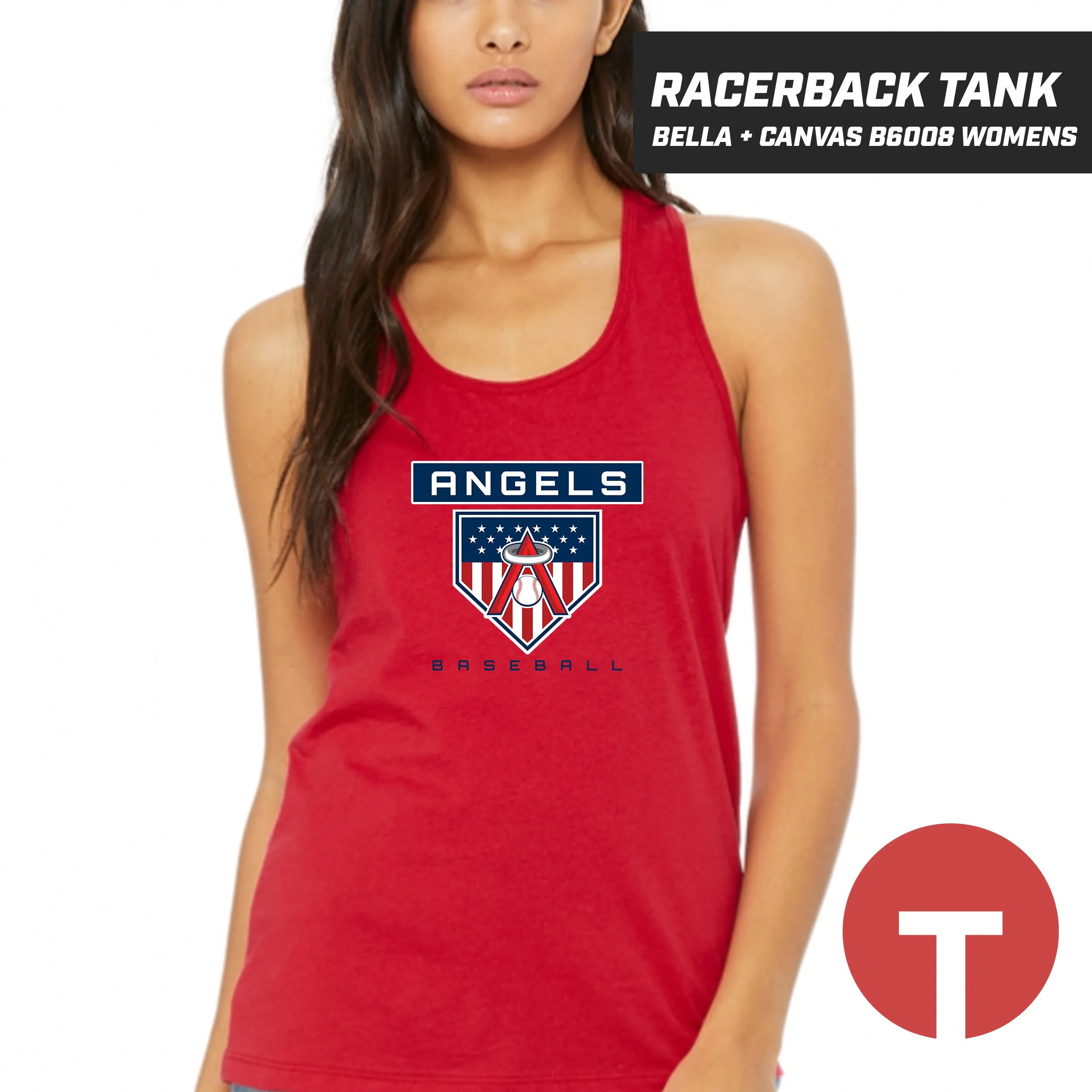 East Cobb Angels - LOGO 5 - Bella   Canvas B6008 Women's Jersey Racerback Tank