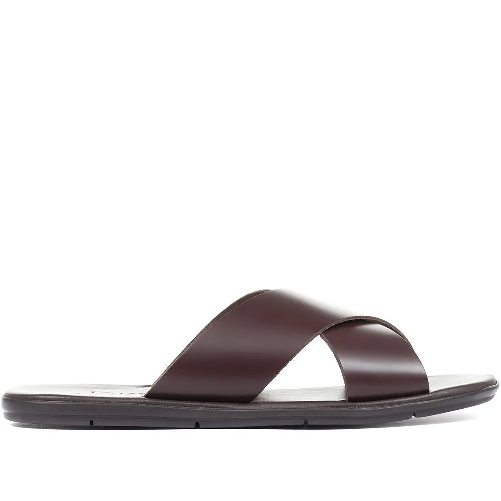 Eli Leather Slider Sandals - ELI / 318 611