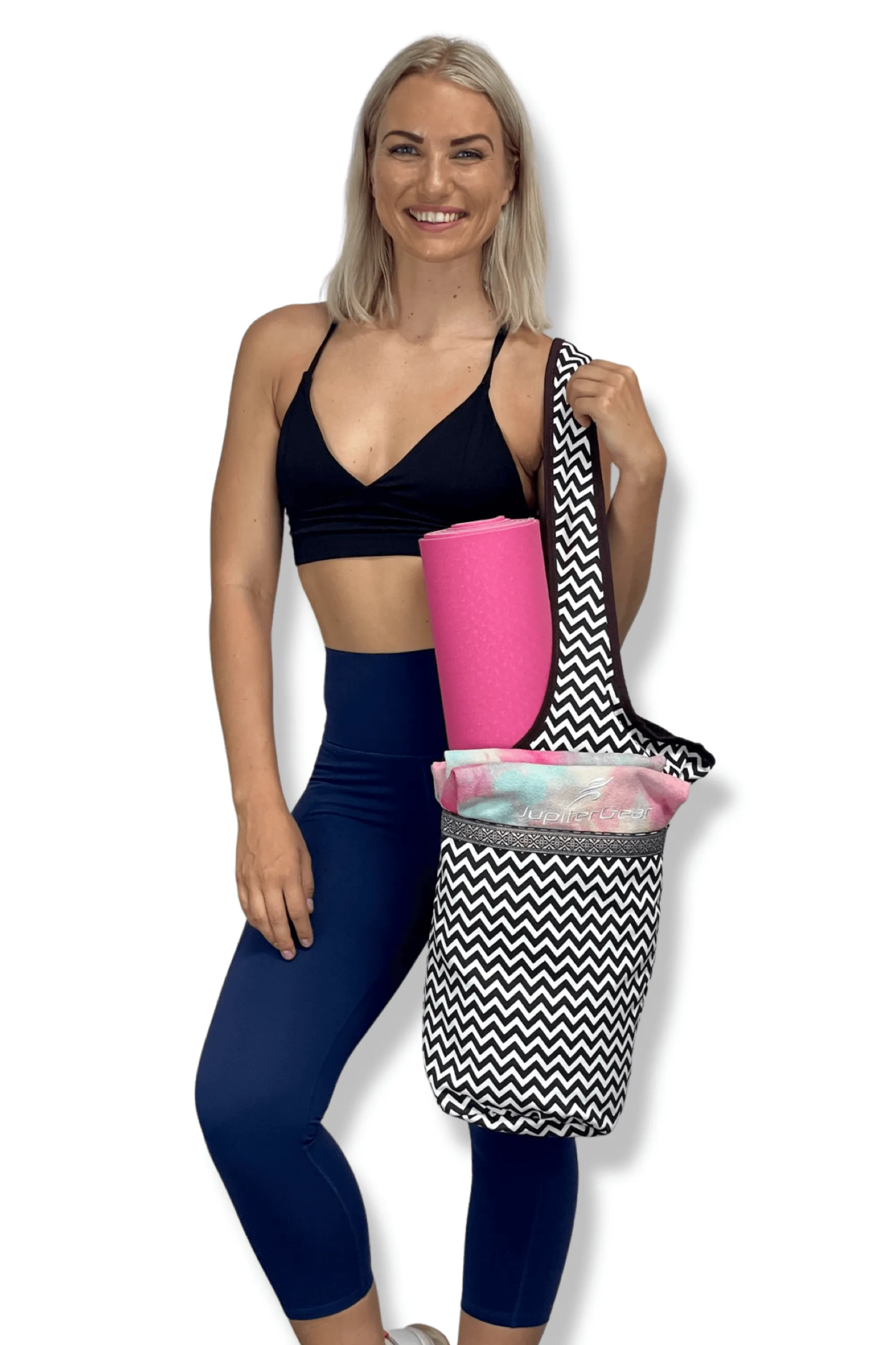 Exercise Mat Tote Bag with Large Pockets