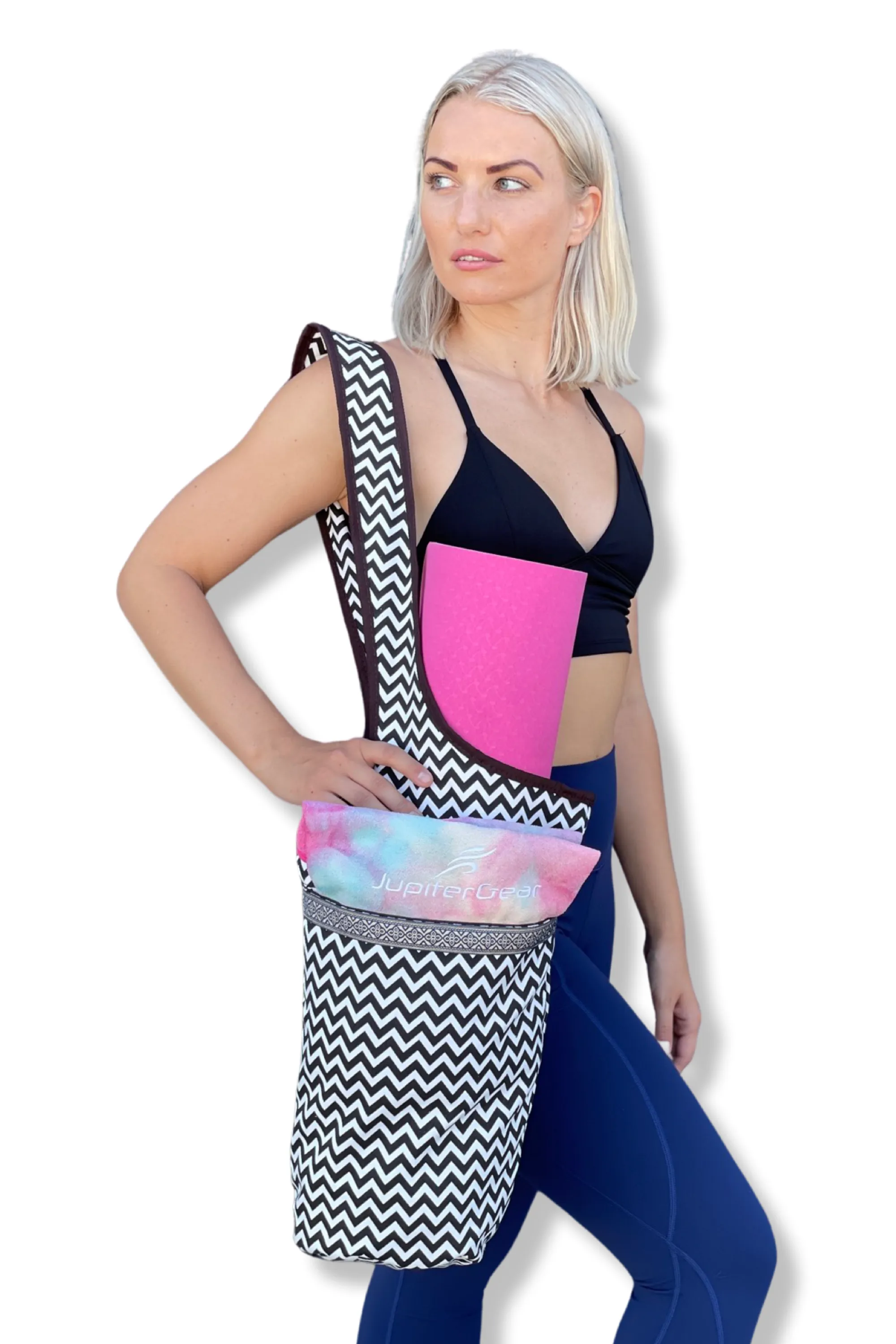 Exercise Mat Tote Bag with Large Pockets