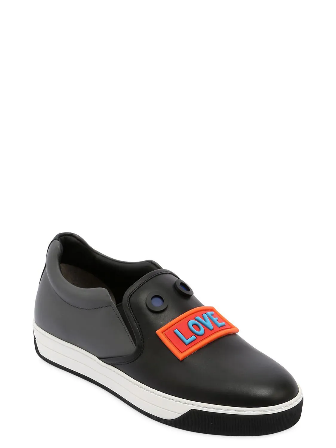 Fendi Love Slip On Leather Sneakers