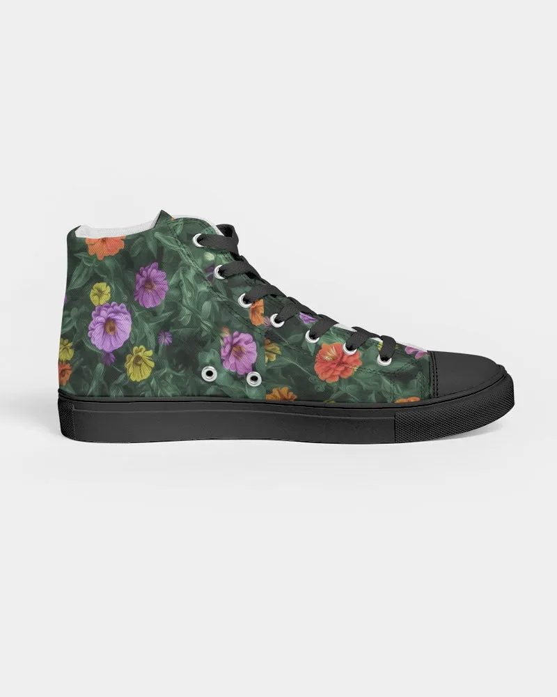 Flower Garden Gems Women's Hightop Canvas Shoe 