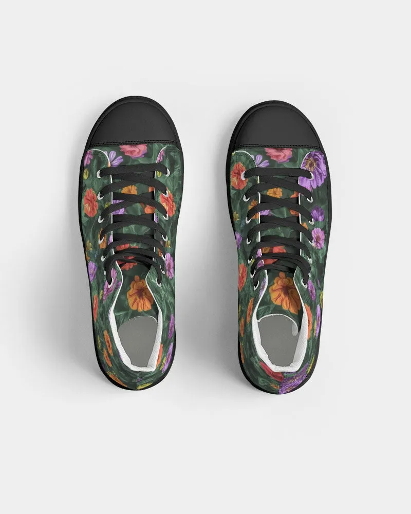 Flower Garden Gems Women's Hightop Canvas Shoe 