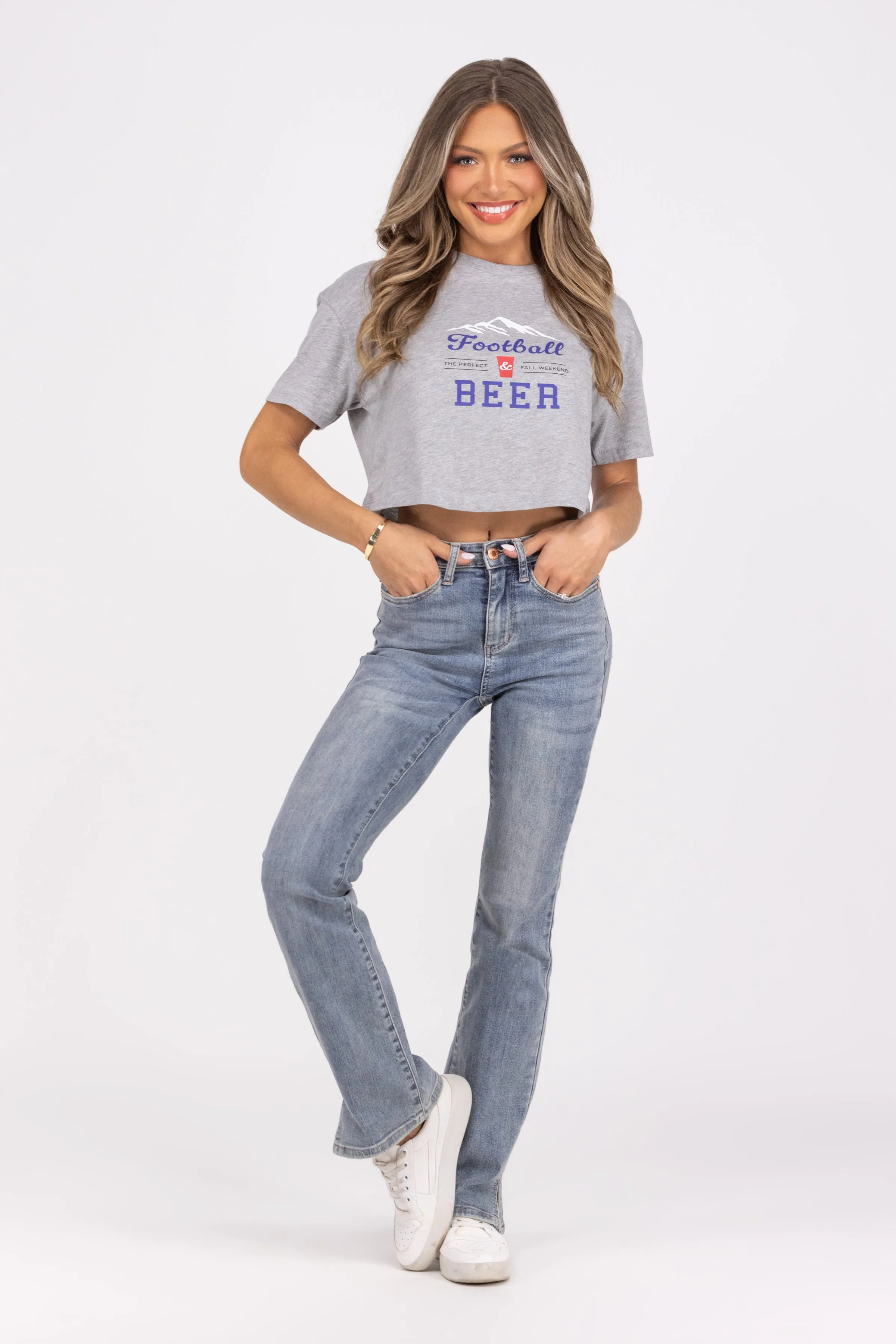 Football & Beer Cropped T-Shirt *Final Sale*