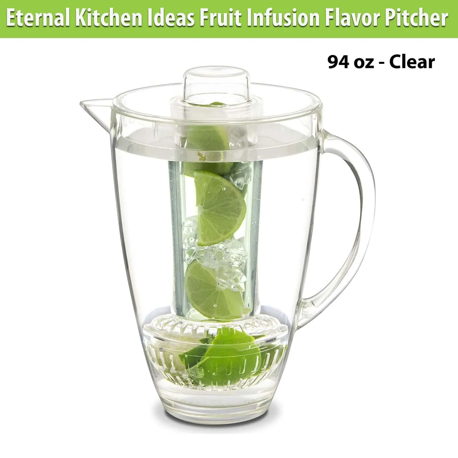 Fruit Infusion Flavor Pitcher - 94oz Clear for Healthy, Refreshing Beverages