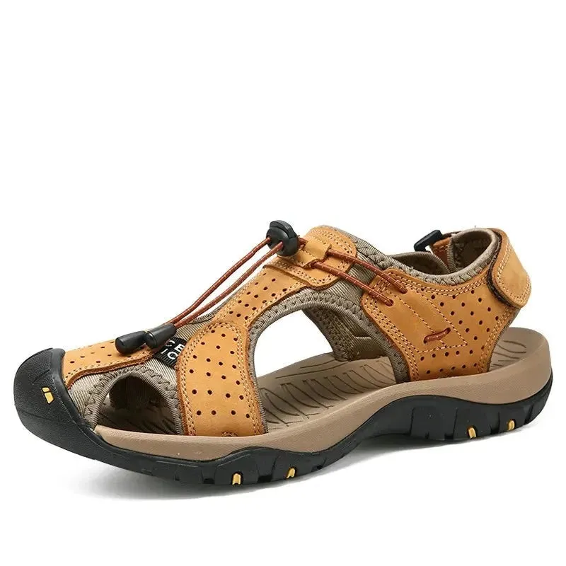 Genuine Leather Sandals Soft Outdoor Casual Shoes Men Brand Summer Footwear New Large Size 38-48 Fashion Sandals For Men v2