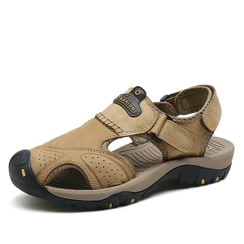 Genuine Leather Sandals Soft Outdoor Casual Shoes Men Brand Summer Footwear New Large Size 38-48 Fashion Sandals For Men v2