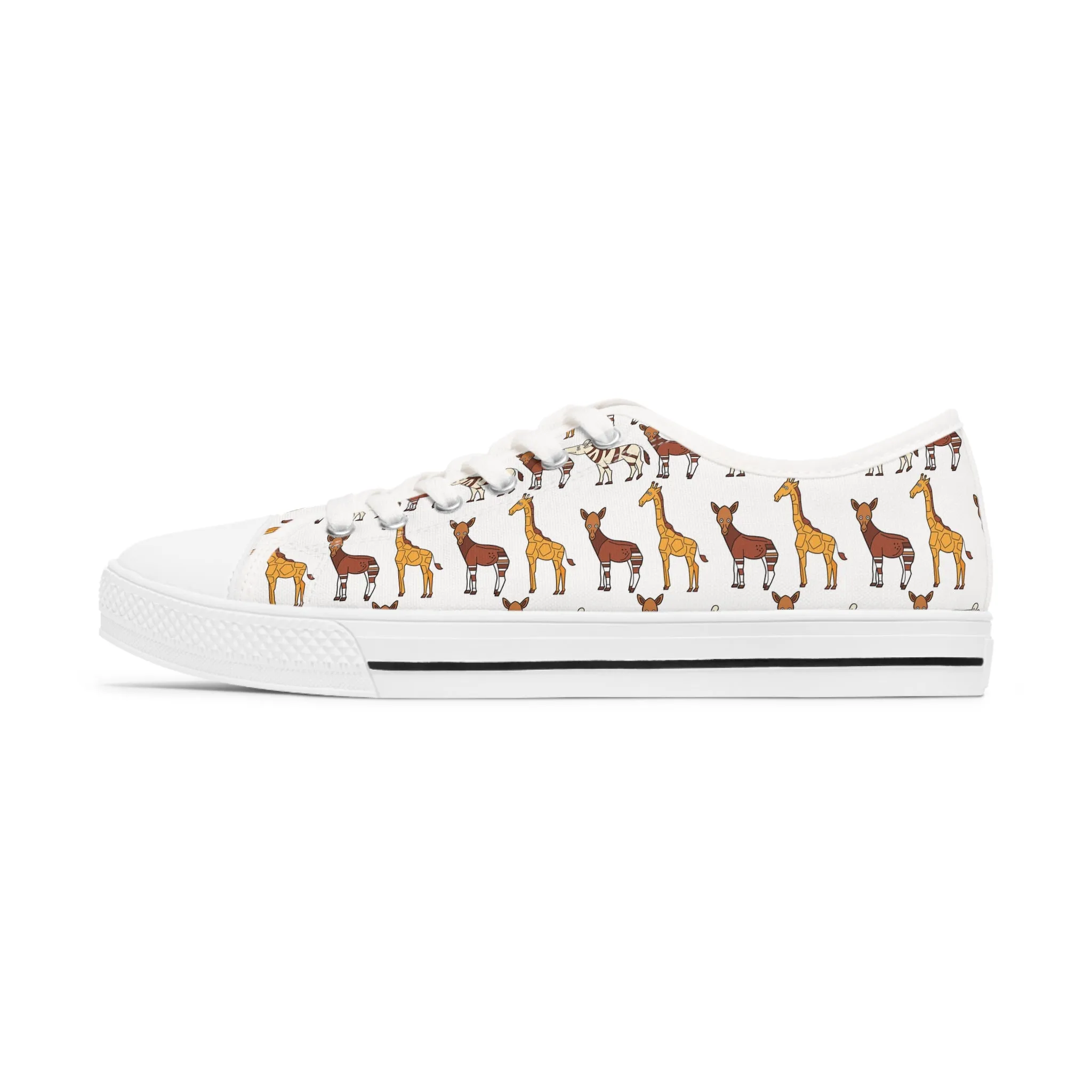 Giraffe Okapi Zebra Women's Low Top Sneakers