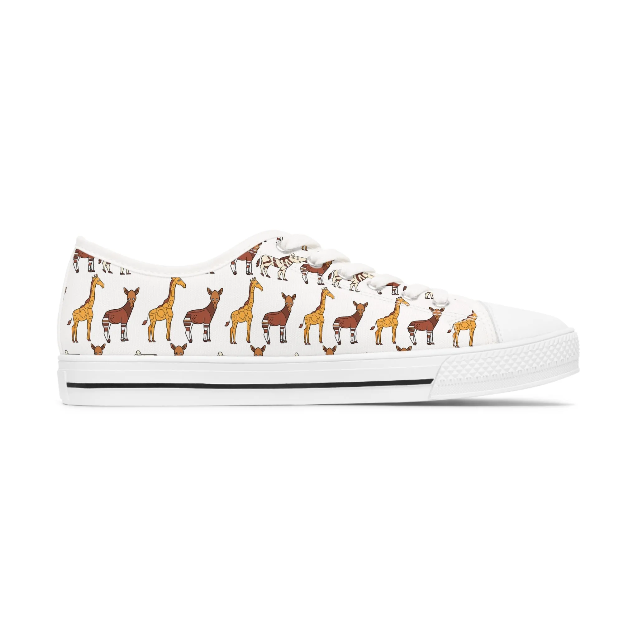 Giraffe Okapi Zebra Women's Low Top Sneakers