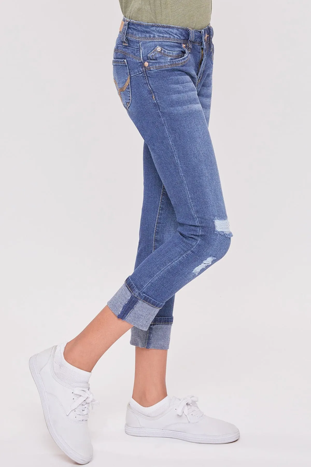 Girls WannaBettaFit Cuff Skinny Jeans