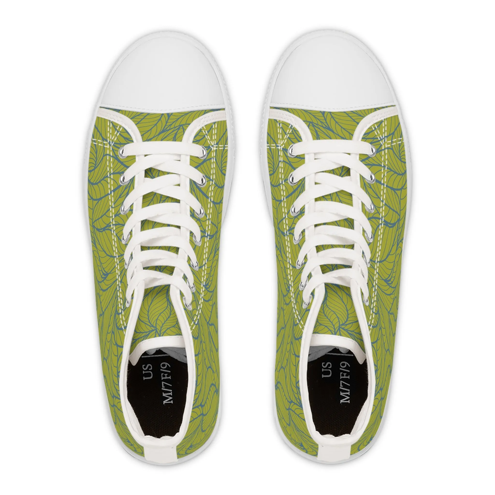 Green Leaves Women's High Top Sneakers