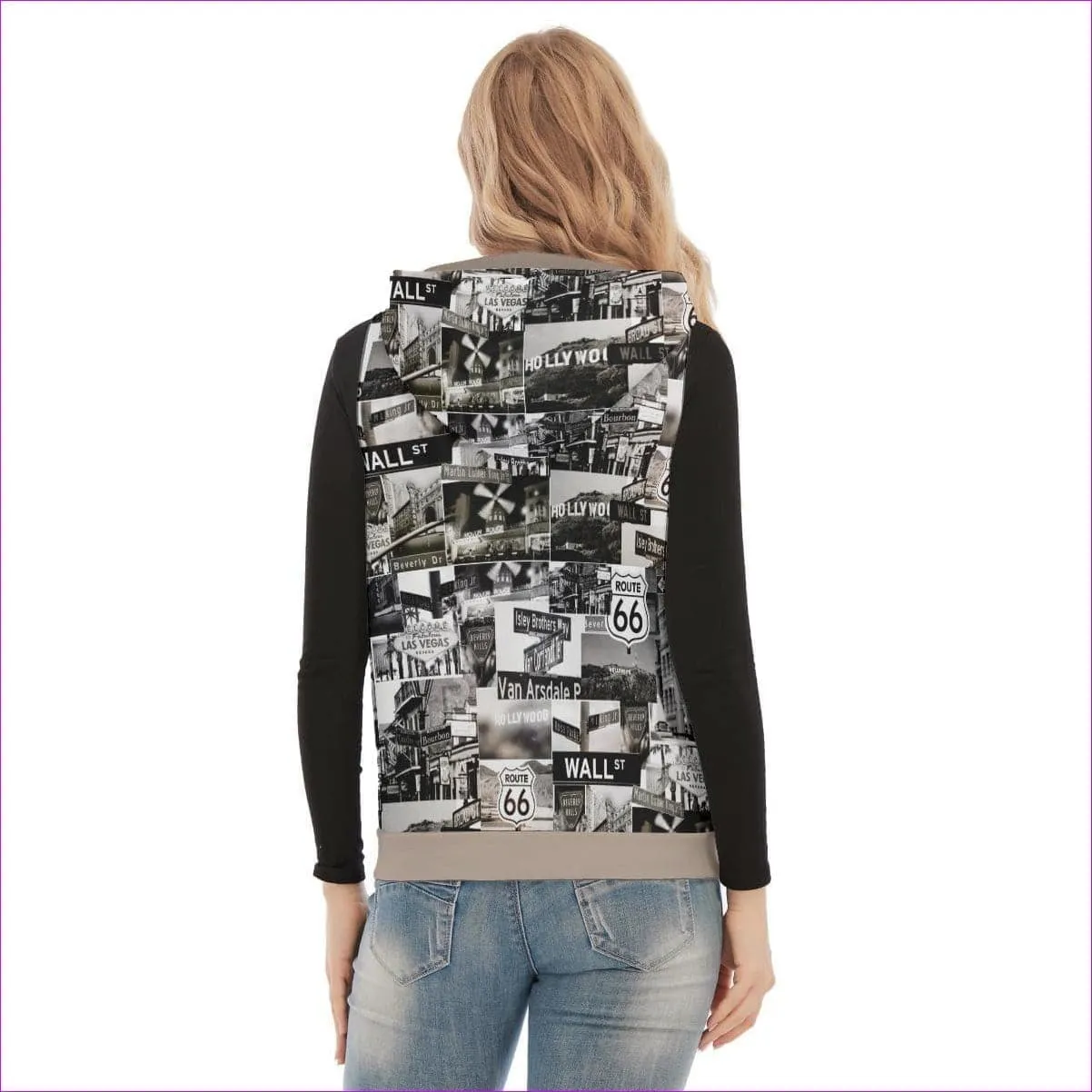 Greyed Streets Womens Sleeveless Zipper Hoodie