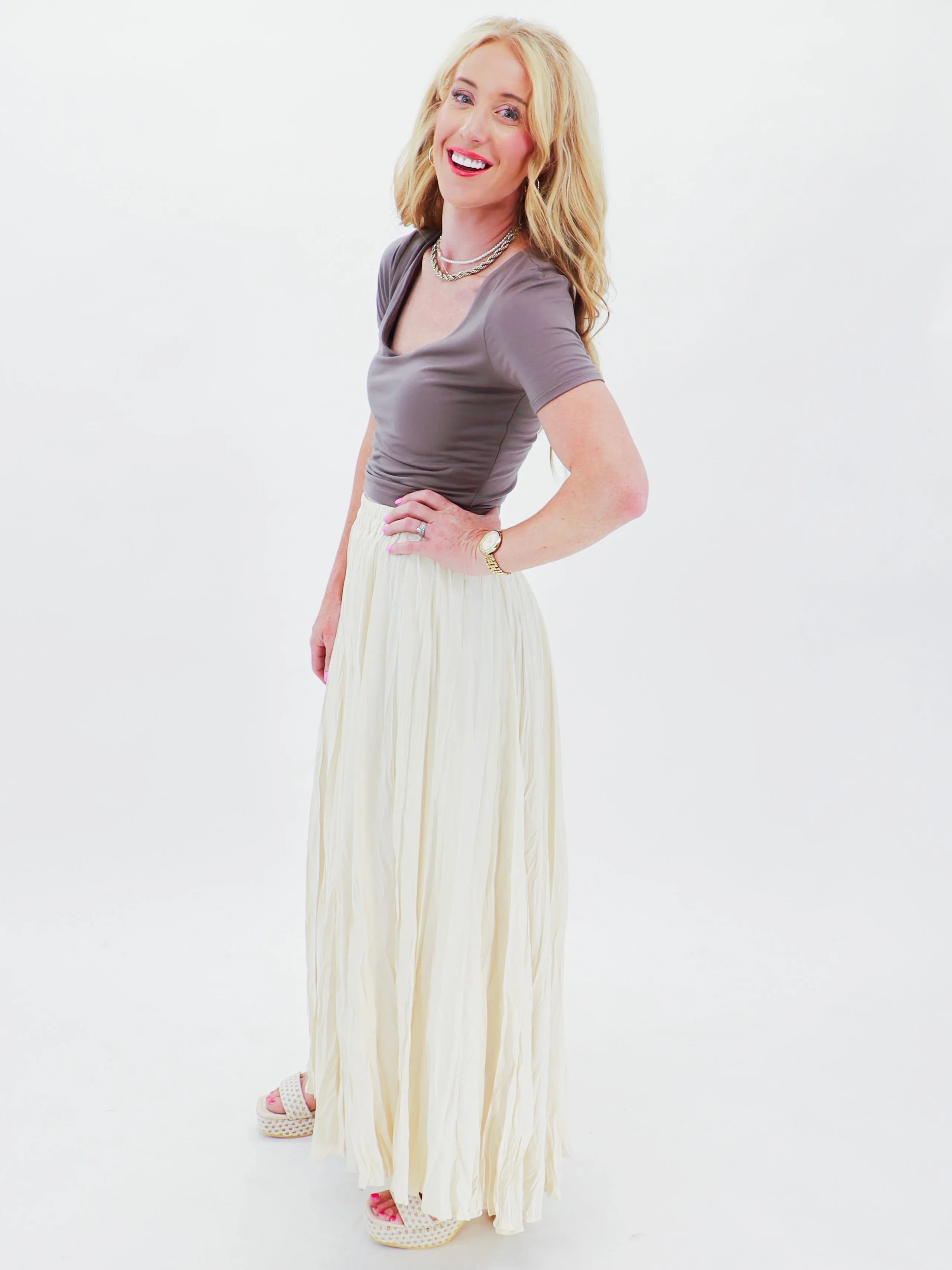 Grey's Crinkled Skirt