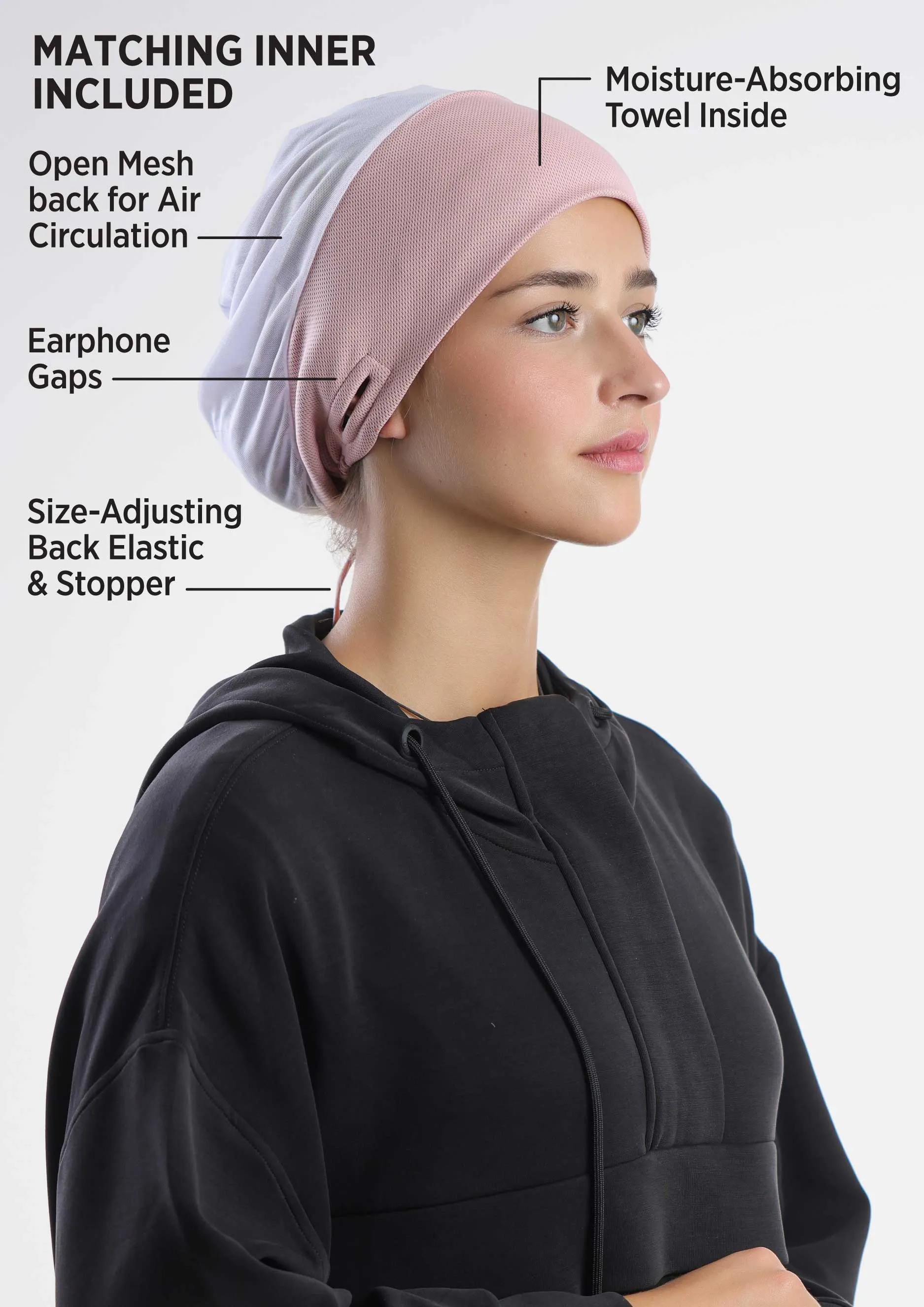 Gym Sports Hijab Dual Color - Non Reversible