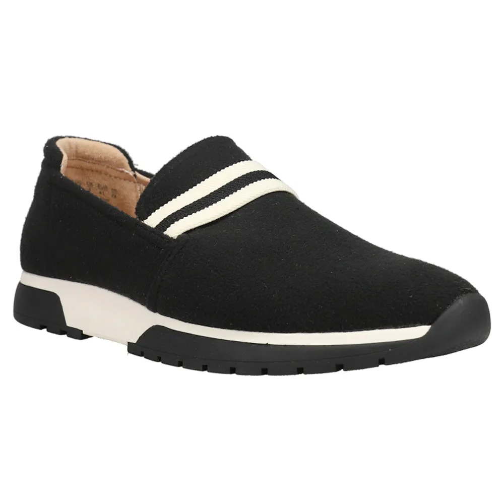 Haddie Black Teddy Knit Slip On Sneakers