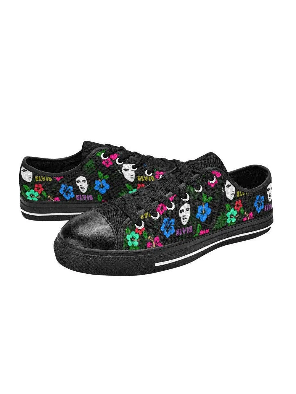 Hawaii Elvis Retro Style Womens Sneakers (Black Sole)