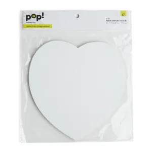 Heart Shaped Canvas Panel Boards, 2pc