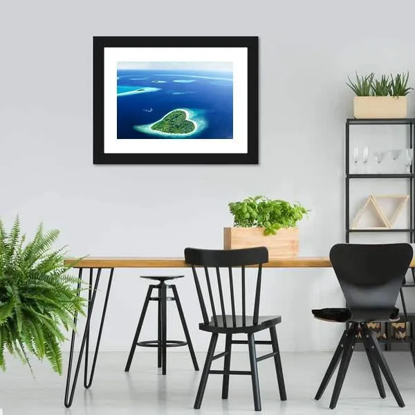 Heart Shaped Island Canvas Wall Art