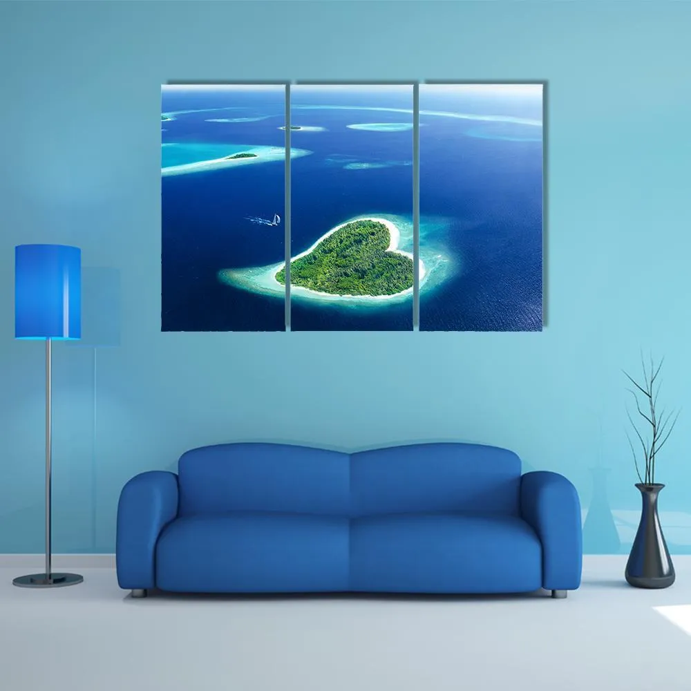 Heart Shaped Island Canvas Wall Art