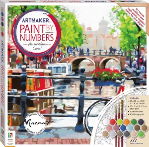 Hinkler Art Maker Paint by Numbers Canvas Riding Along the Canal