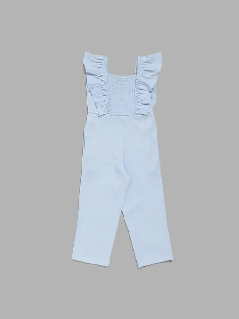 HOP Kids Blue Ruffled Jumpsuit