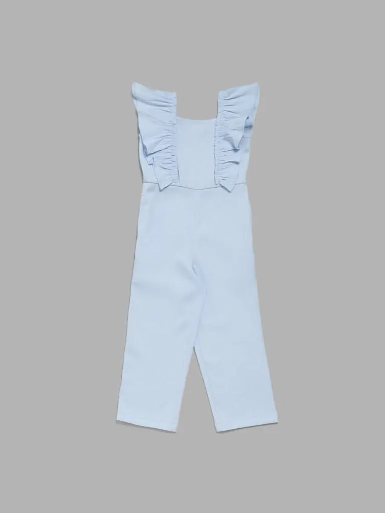 HOP Kids Blue Ruffled Jumpsuit