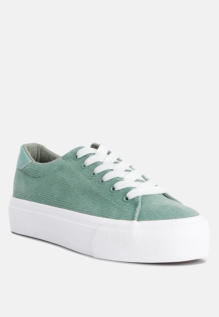 Hyra Solid Flatform Canvas Sneakers