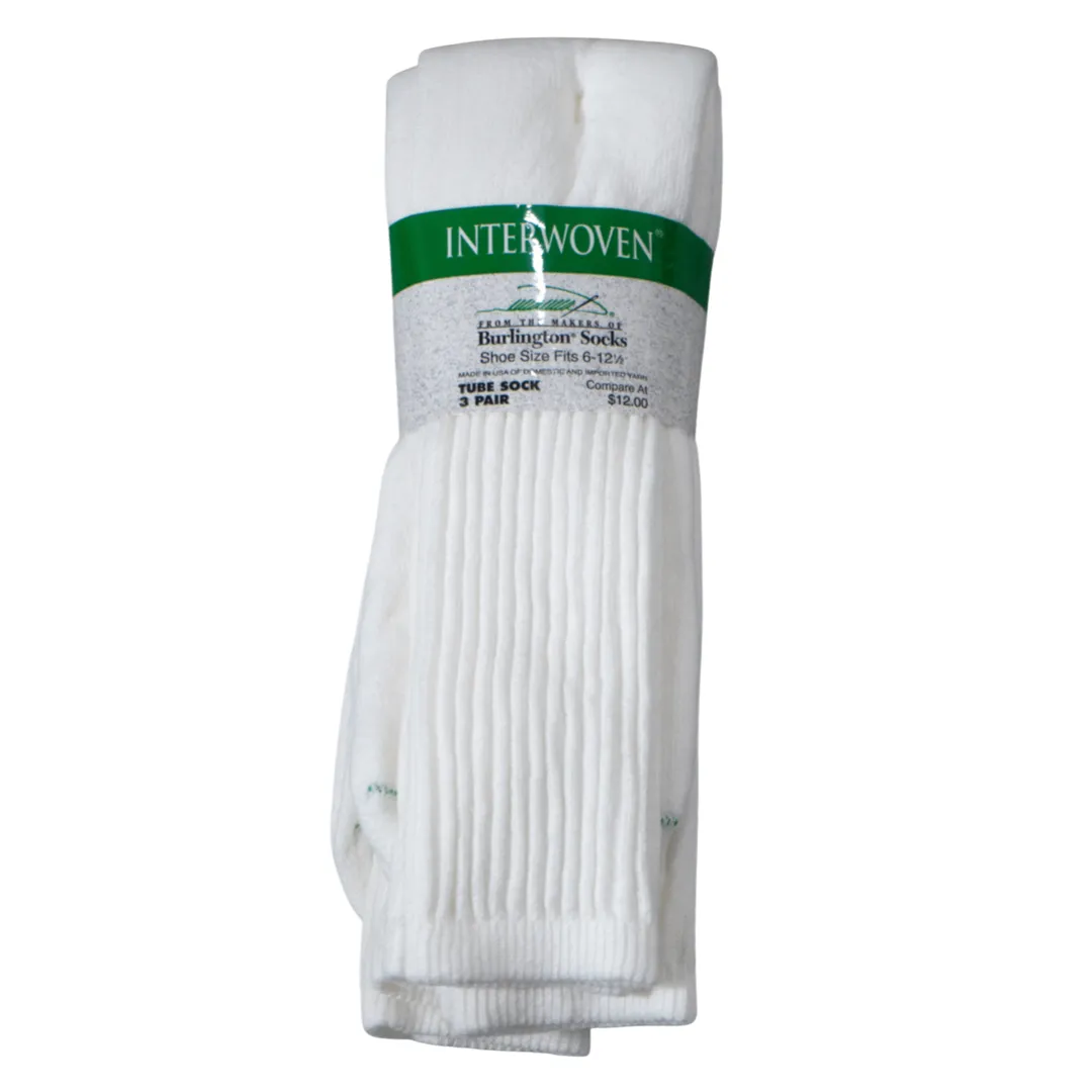 INTERWOVEN ATHLETIC COTTON TUBE SOCK - WHITE