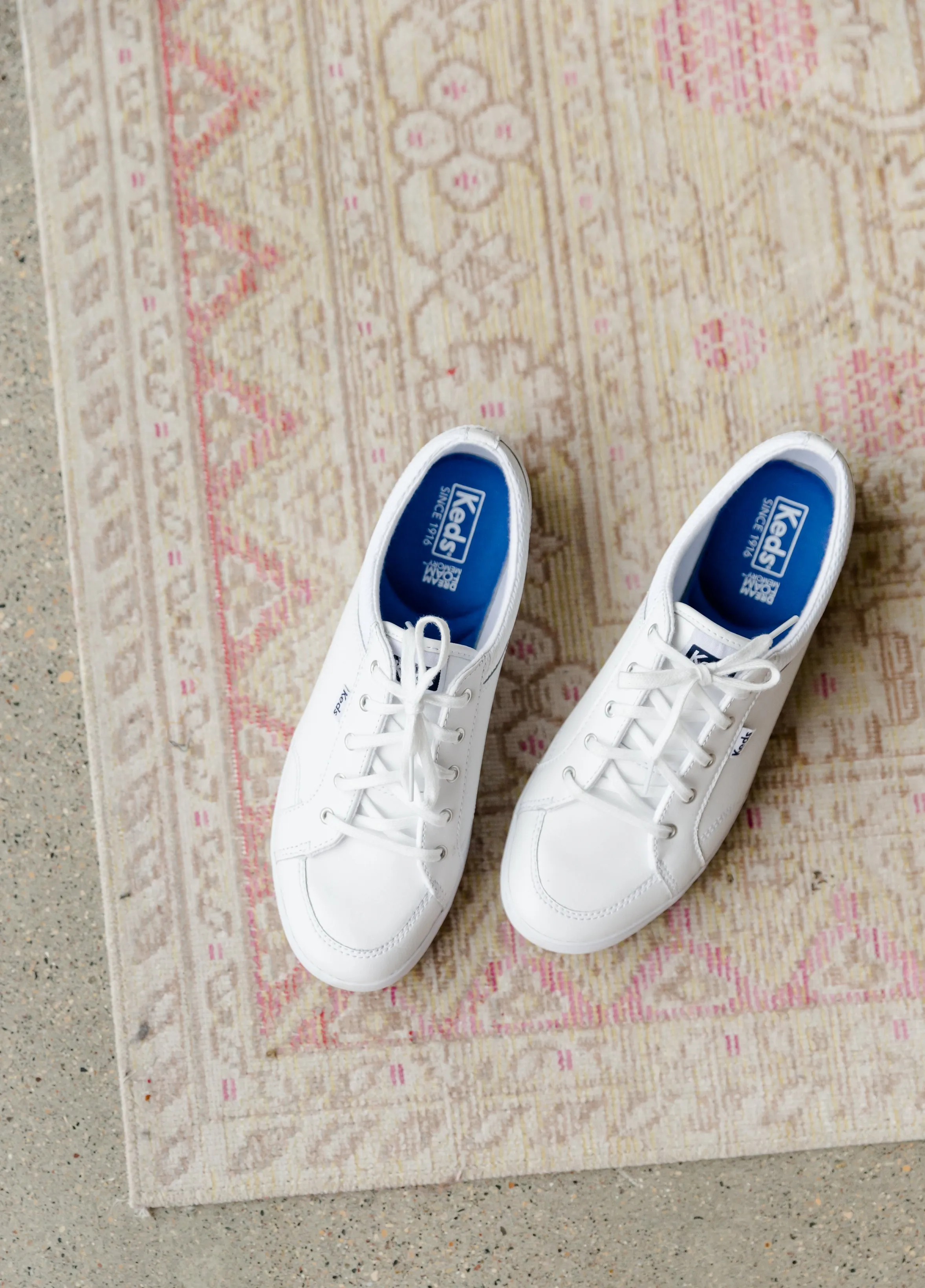 Keds White Center Leather Sneakers