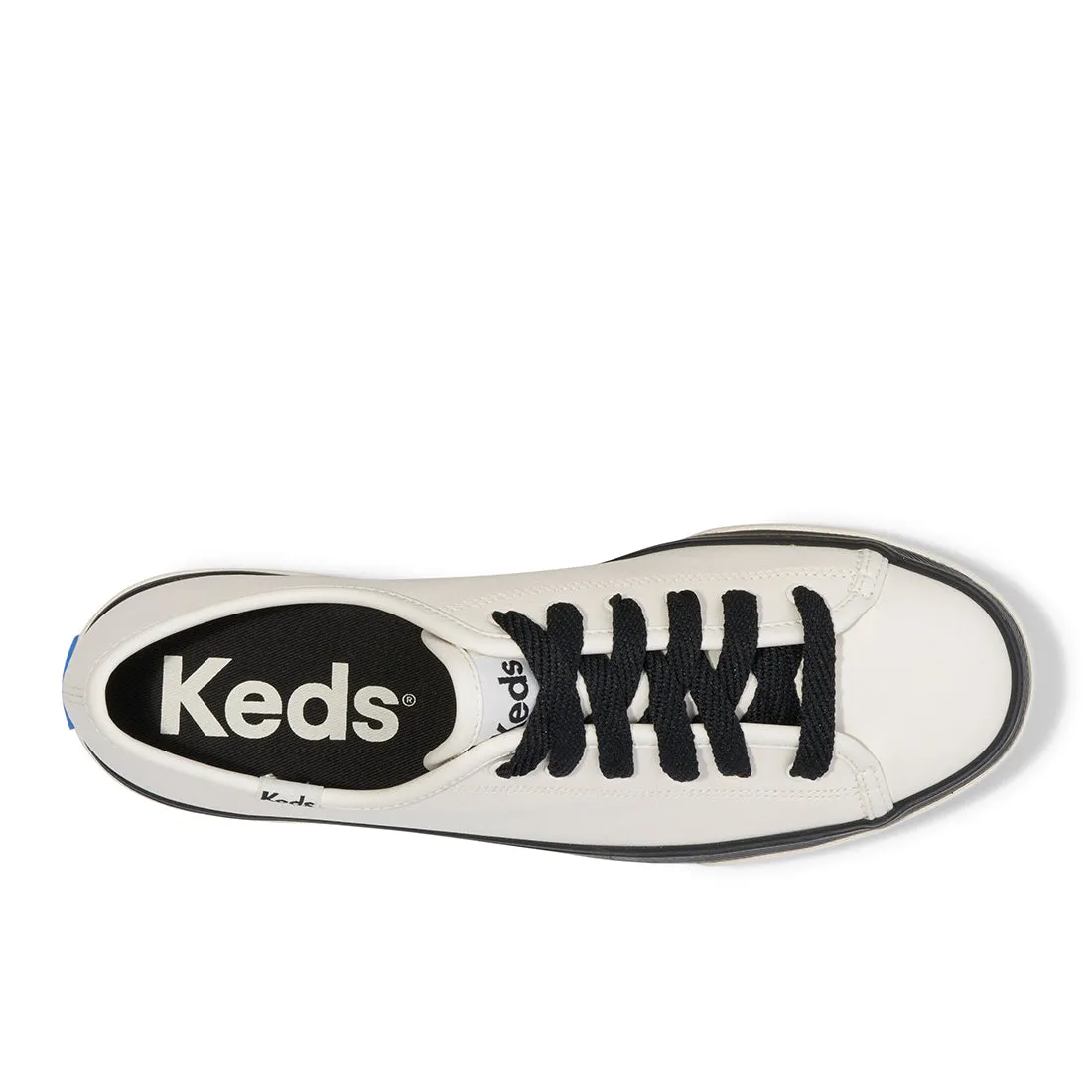 Keds Womens' Triple Up Leather Bumper Foxing Stripe White/Black (WH68143)