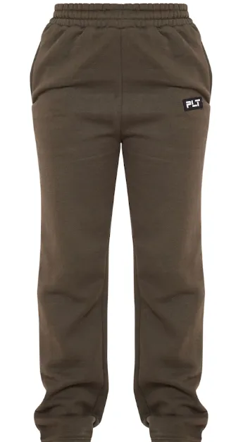 Khaki Badge Logo Detail Straight Leg Joggers