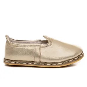 Kids Gold Leather Shoes