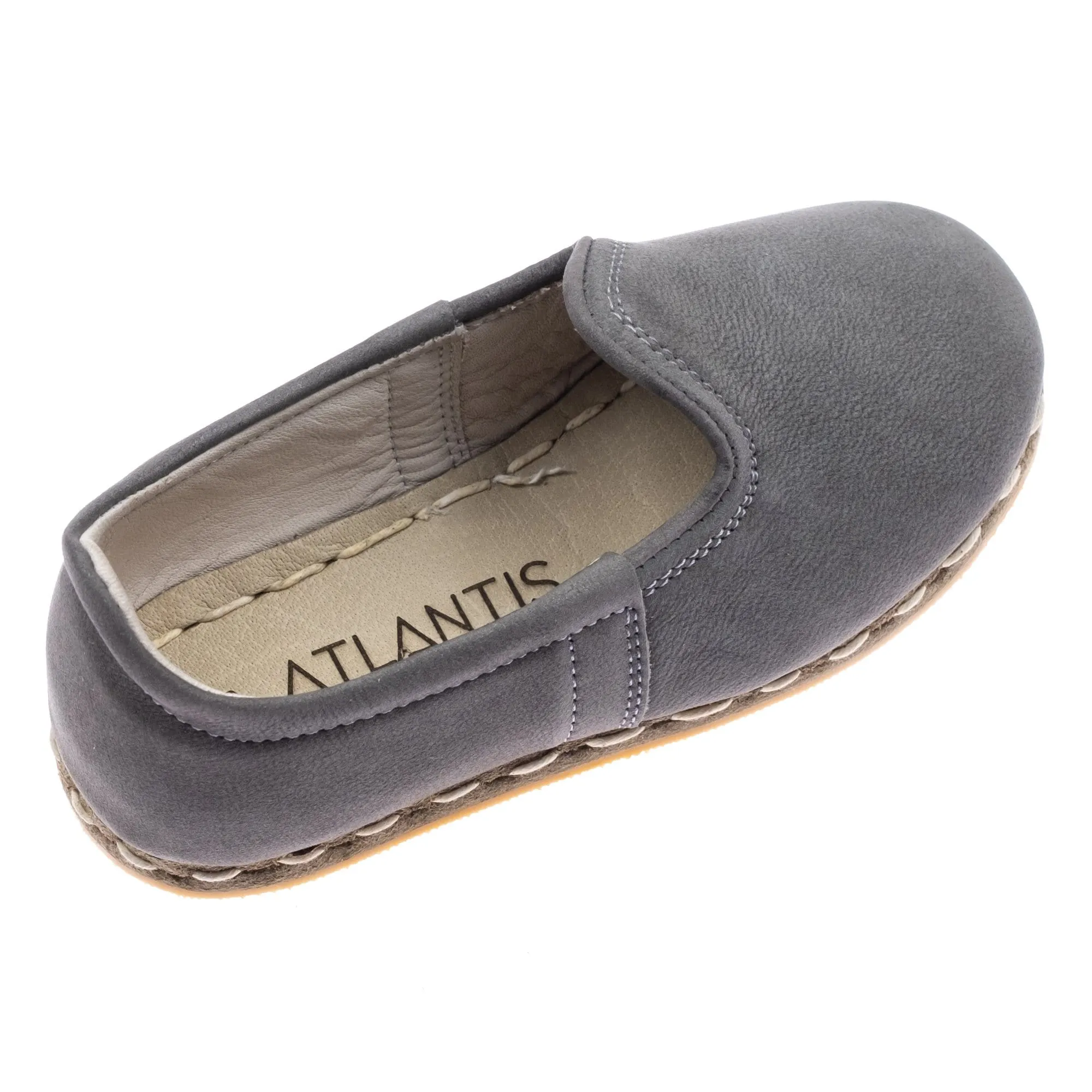 Kids Gray Leather Shoes