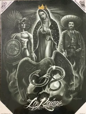 LA REINA (B & W) - Small Canvas Art - 12" X 16"