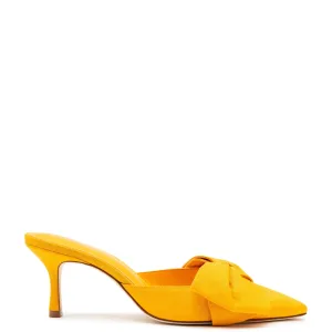 Larroude Mini Elle Pump in Mango Fabric