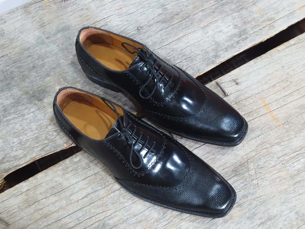 Latest Handmade Black Leather Lace Up Shoes, Men's Derby Style Dress Formal Shoes