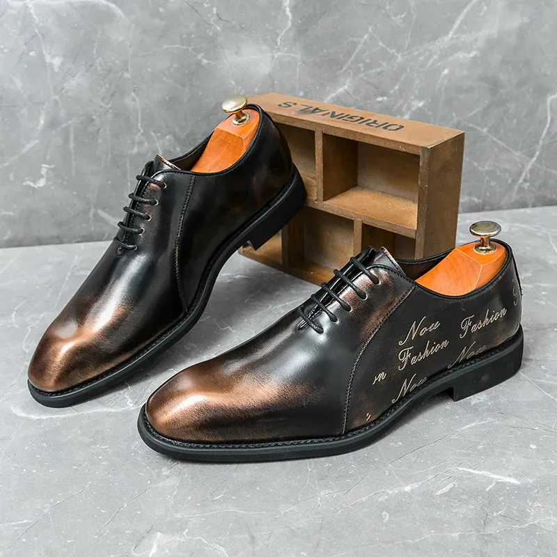 Letter Graving Formal Oxford Shoes