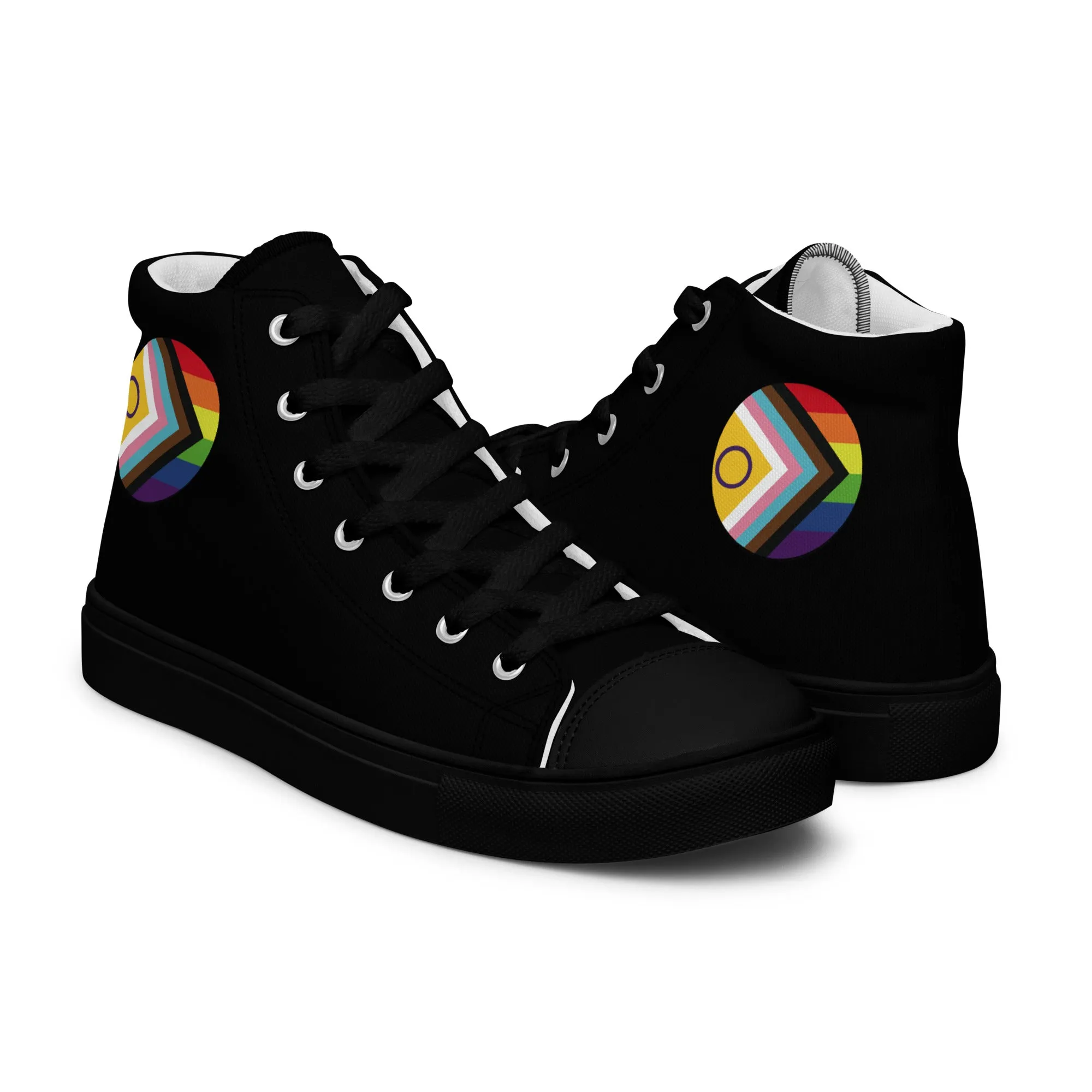 LGBTQ Intersex Progress Pride Women’s High Top Canvas Athletic Shoes